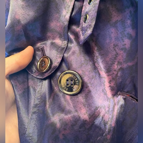 Burberry Purple Satin // Silk Trench Coat Small - Picture 3 of 11